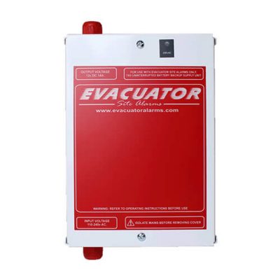 Evacuator battery backup unit