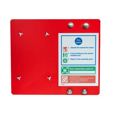 Evacuator Scaffold Mounting Board with Fire Action Sign
